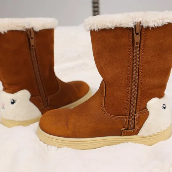 Carter's Brown Suede Winter Boots w Sherpa Interior Snow Bunny Ugg Style Size 9 - Picture 5 of 7